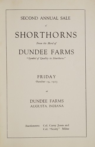 Second annual sale of shorthorns