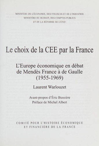 Le choix de la CEE par la France