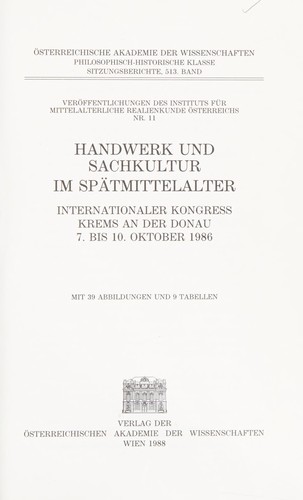 Handwerk und Sachkultur im Spätmittelalter