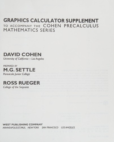 Graphics calculator supplement