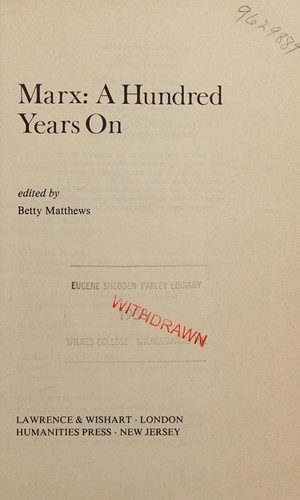 Marx, a hundred years on