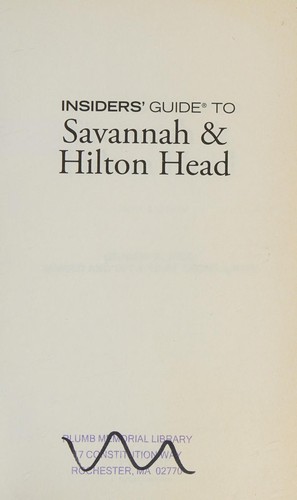 Insiders' guide to Savannah & Hilton Head