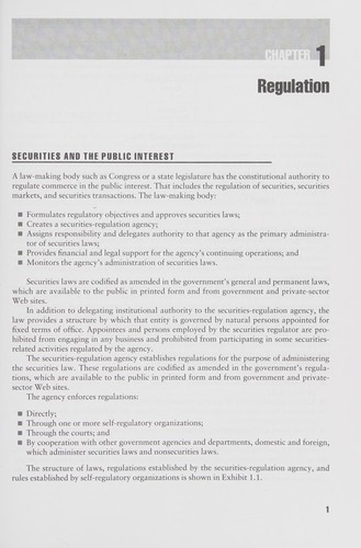 Regulation of securities, markets, and transactions