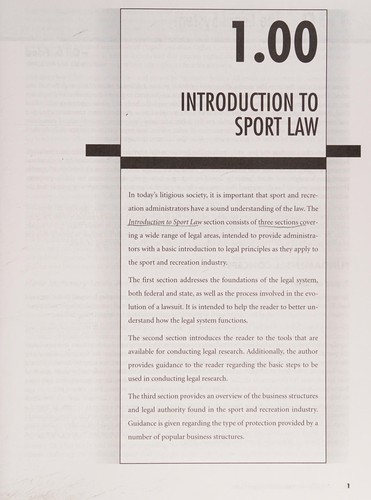 Law for recreation and sport managers
