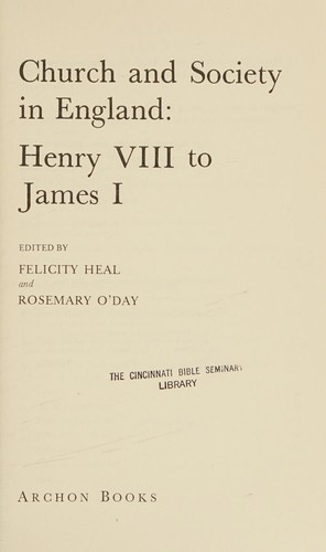 Church and society in England