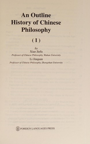 An outline history of Chinese philosophy