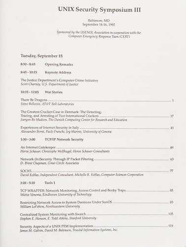 UNIX Security Symposium III