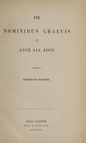 De nominibus graecis in aios, aia, aion