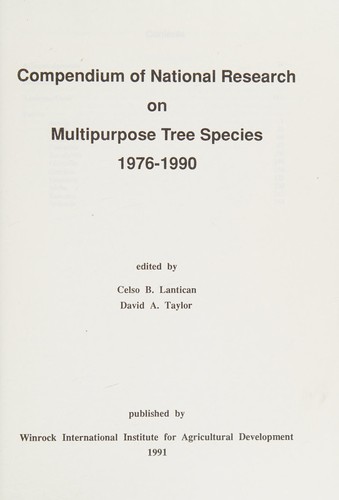 Compendium of national research on multipurpose tree species, 1976-1990