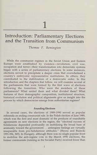 Parliaments in Transition
