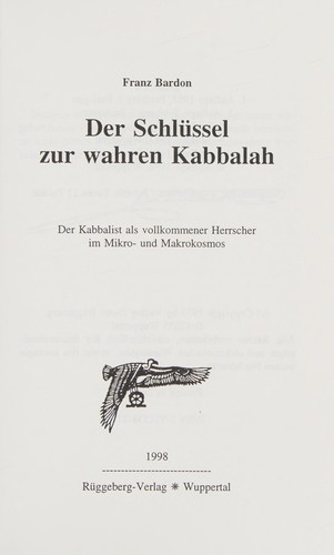 Der Schlüssel zur wahren Kabbalah