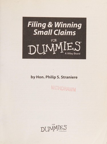 Filing and Winning Small Claims for Dummies