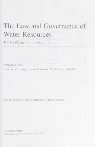 The law and governance of water resources