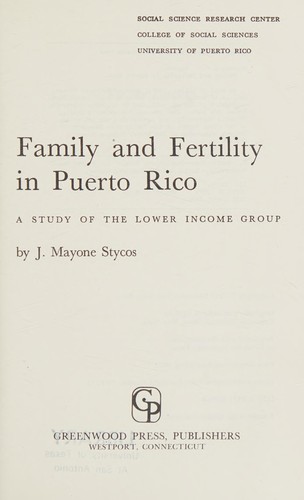 Family and fertility in Puerto Rico