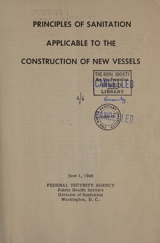 Principles of sanitation applicable to the construction of new vessels
