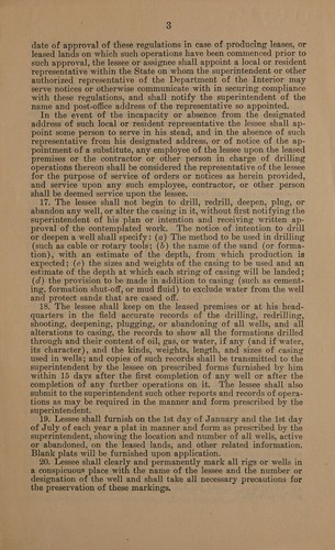 Regulations to govern oil and gas operation on restricted Indian lands