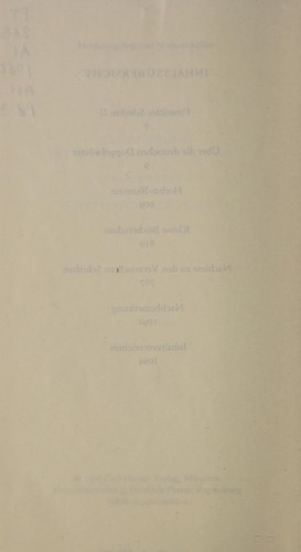 Vermischte Schriften 2