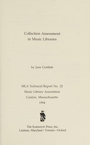 Collection assessment in music libraries