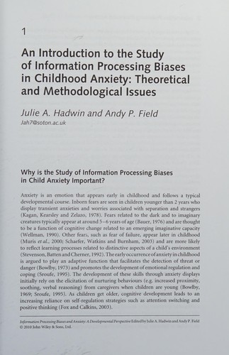 Information processing biases and anxiety