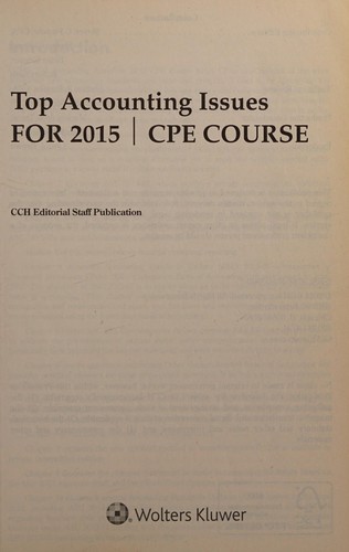 Top accounting issues for 2015