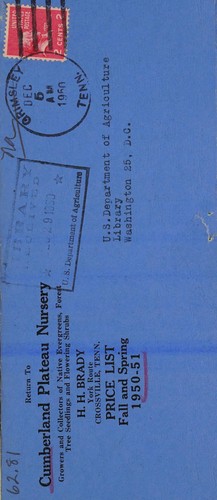Price list fall and spring 1950-51