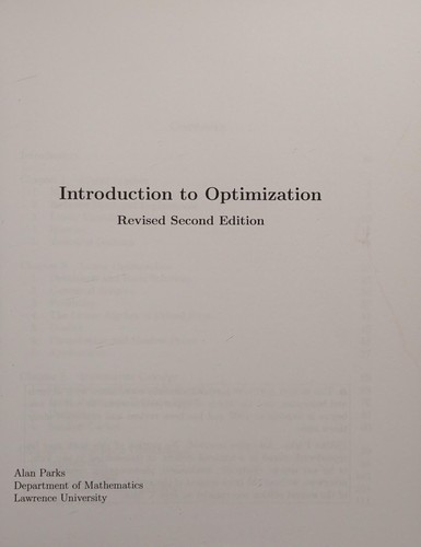 Introduction to Optimization