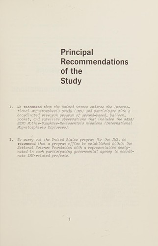 International Magnetospheric Study: Guidelines for United States participation