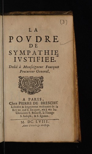 La poudre de sympathie justifiée