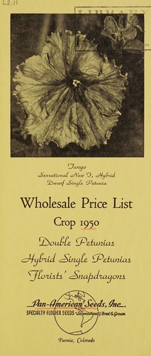 Wholesale price list, crop 1950