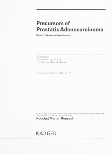 Precursors of Prostatic Advenocarcinoma: Recent Findings and New Concepts (Journal : European Urology, Vol. 30, No. 2, 1996)