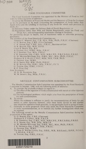 Food Standards Committee report on fluorine