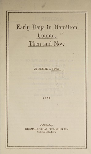 Early days in Hamilton County