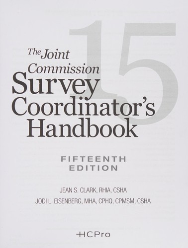 The Joint Commission survey coordinator's handbook