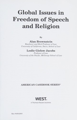 Global issues in freedom of speech and religion