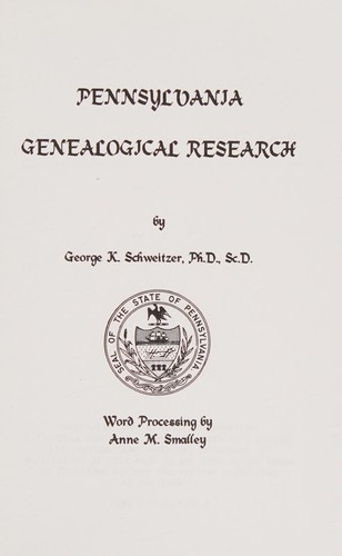 Pennsylvania genealogical research
