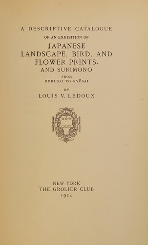 A descriptive catalogue of an exhibition of Japanese landscape