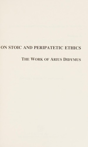 On Stoic and Peripatetic ethics