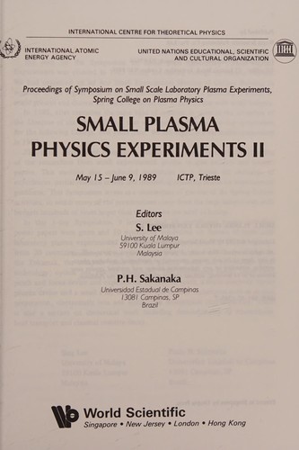 Small Plasma Physics Experiments II