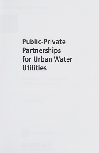 Public-private partnerships for urban water utilities