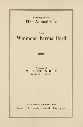 Annual auction from Winmoor Farms, rich in pedigree, pleasing in quality