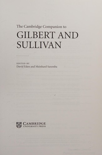 The Cambridge companion to Gilbert and Sullivan