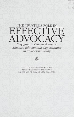 The trustee's role in effective advocacy