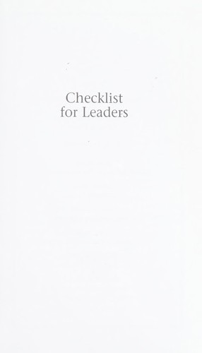 Checklist for leaders