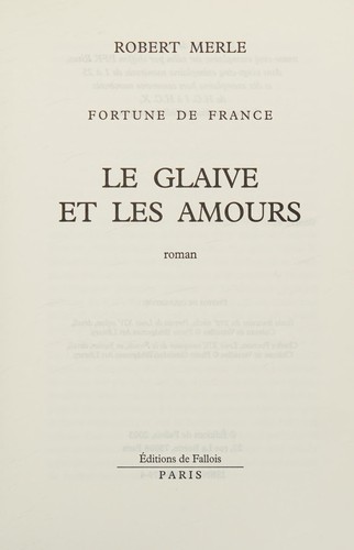 Le glaive et les amours