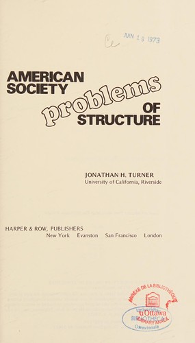 American society: problems of structure