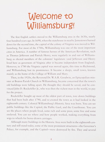 The young patriots' guide to Colonial Williamsburg's historic area