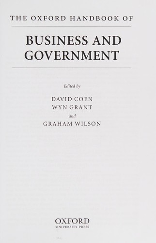 The Oxford handbook of business and government