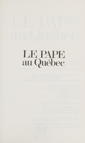 Le pape au Québec