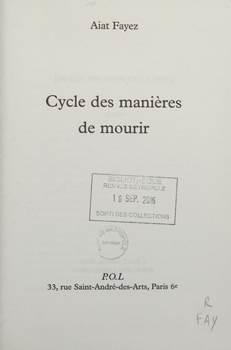 Cycle des manières de mourir