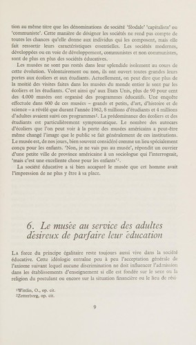 Role des musees dans l'education des adultes